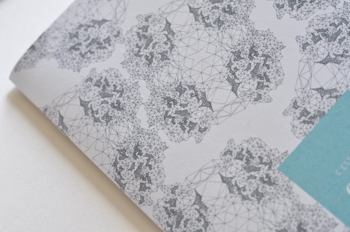 detail cahier carnet motifs abstrait, les manies de Marion, papeterie française haut de gamme