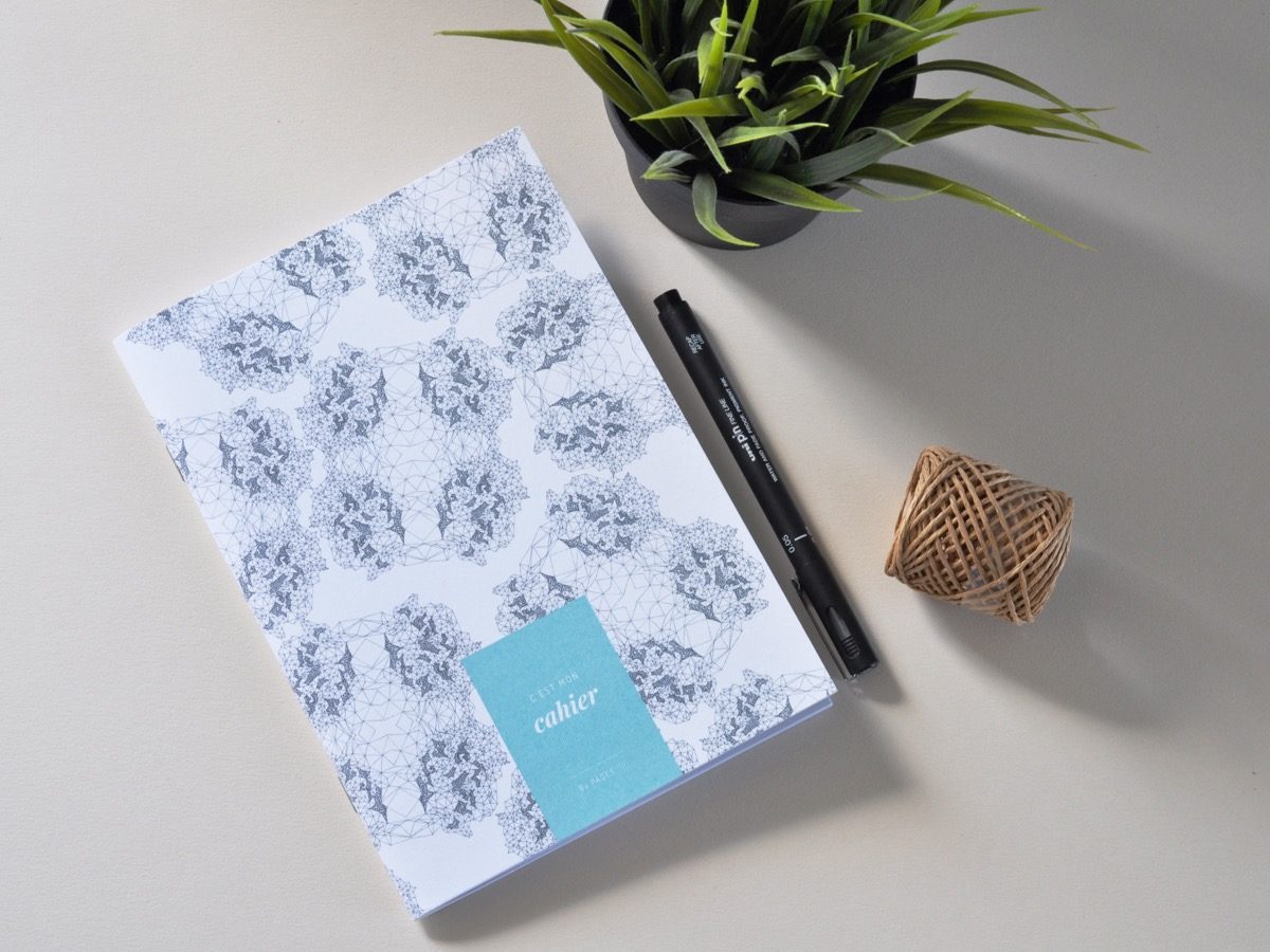 ensemble carnet motifs abstrait, les manies de Marion, papeterie française haut de gamme