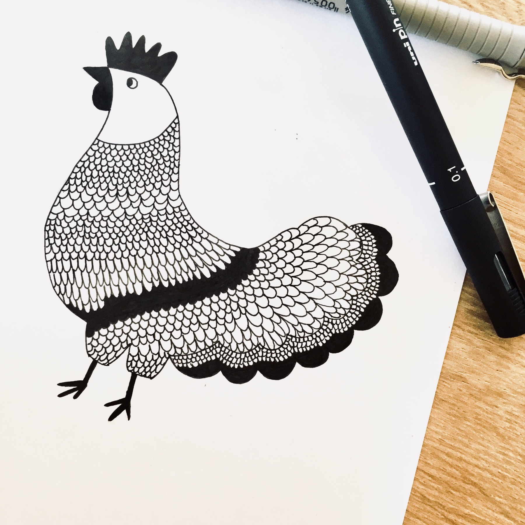 Dessin de la poulette, papeterie française haut de gamme Les manies de Marion